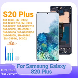 삼성 갤럭시 S20 플러스용 슈퍼 AMOLED LCD 디스플레이 터치 스크린 디지타이저 (프레임 포함) 삼성 S20 플러스 SM-G985 SM-G986용