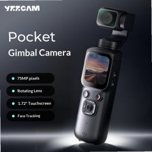 4K HD 손떨림 방지 짐벌 카메라, 휴대용 포켓 브이로그 카메라 (야외 스포츠 여행 촬영용)