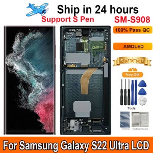 스크린 6.67’’ AMOLED 삼성 갤럭시 S22 울트라 5G LCD 디스플레이 터치 프레임 디스플레이 교체 지원 S 펜 지문인식