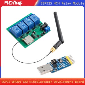 ESP32S 4CH 릴레이 모듈 ESP32 Wifi+블루투스 개발 보드 + 2.4G WIFI 안테나 + Arduino IoT용 CP2102 시리얼 모듈