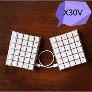 X30V 유선 분할 키보드 키트 맞춤형 Planck 핫 스왑 인체공학적 싱글 모드 분할 키보드 (VIAL 왼손/오른손용)