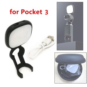 Pocket3 조정 가능한 Led 필 라이트 램프 + 브래킷 클램프 어댑터 + DJI Osmo Pocket 1 2 3 핸드 헬드 짐벌 카메라 용 충전기 케이블