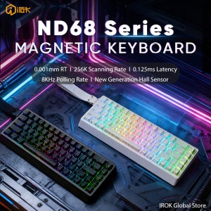 IROK ND68 Pro ND68 유선 게이밍 마그네틱 기계식 키보드 68키 래피드 트리거 0.001mm 8KHz 0.08ms 레이턴시 게이머 키보드