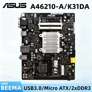 ASUS A46210-A/K31DA/DP_MB 마더보드 AMD AM1 2×DDR3 AMD A4‑6210 R5 A320 쿼드 코어 통합 CPU DC 전원 공급 장치 마더보드