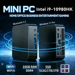 미니 컴퓨터 윈도우 11 인텔 코어 i9 10980HK 16GB 램 1TB SSD WIFI 6 BT5.2 4K HD 미니 게이밍 사무용 학습용 PC