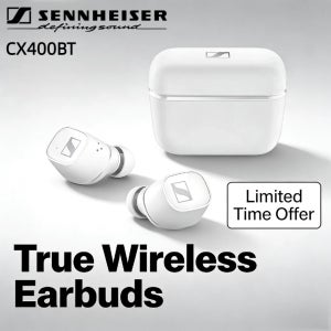 Sennheiser CX 400BT 진정한 무선 이어버드 오리지널 액티브 노이즈 캔슬링 블루투스 5.1 aptX HiFi 사운드 IPX4 스포츠 헤드폰