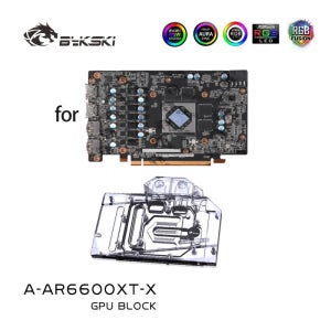 ASRock AMD 라데온 RX 6600 XT 챌린저 ITX 8G GPU 카드용 바이크스키 워터 블록 / 0.3mm 제트 마이크로 워터웨이 A-AR6600XT-X