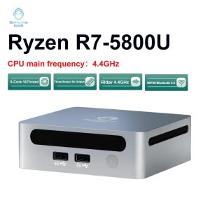 GenMachine 새로운 AMD Ryzen 7 5800U Windows 11 미니 PC DDR4 16/32GB 256/512GB SSD WIFI6 RTL8852, BT5.2 데스