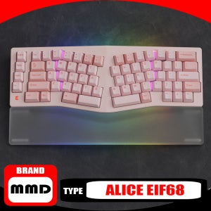 MMD Alice EIF68 기계식 키보드 핫스왑 가능 맞춤형 QMK/VIA 인체공학적 RGB 3모드 블루투스 키보드