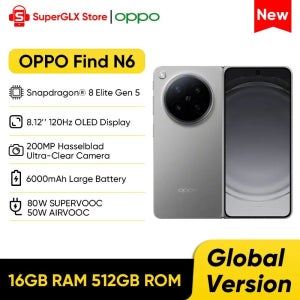 OPPO Find N6 5G 폴더블 스마트폰 8.12인치 120Hz OLED 스크린 스냅드래곤 8 엘리트 5세대 200MP 하셀블라드 카메라 80W SUPERVOOC NFC