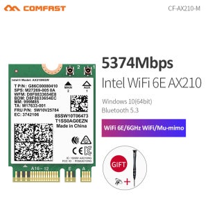 COMFAST 노트북 WiFi 카드 NGFF M.2 WiFi 모듈 WiFi6 AX210 AX200 AX1800 2.4G 5G 6GHz 5374Mbps/3000Mbps 802.11A
