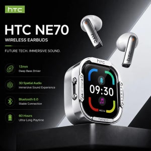 HTC NE70 이어폰 블루투스 V6 TWS AI 번역기 이어버드 소음 감소 게임 무선 헤드폰 마이크 포함