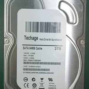 1TB, 3TB, 4TB, 하드 드라이브, 디스크, SATA, 64MB, 캐시, 12VDC, 0.45A, 5VDC, 0.60A, 감시용, 기계식, 하드 드라이브