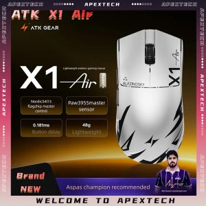 새로운 ATK 블레이징스카이 X1V2/X1 에어 무선 게이밍 마우스 듀얼 8K 폴링 PAW3955 마스터 경량 인체공학적 FPS e스포츠 마우스
