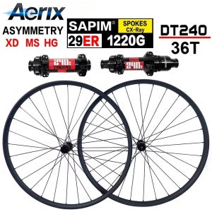 29ER 부스트 1220g T1000 카본 튜브리스 MTB 휠셋 DT240 허브 사핌 CX-Ray 스포크 29인치 비대칭 카본 산악자전거 휠