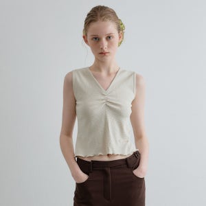 [포트오브콜] [3차]claude v-neck sleeveless top_light beige