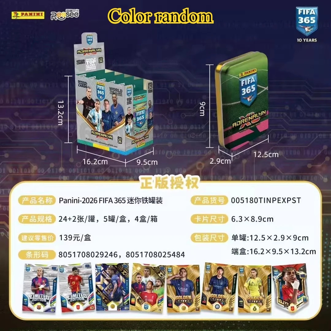 파니니 2026 FIFA365 공식 골드 카드 킬리안 음바페 & 라민 야말 듀얼 스타 사인 수집가용  07 26 1 cans 26 sheets