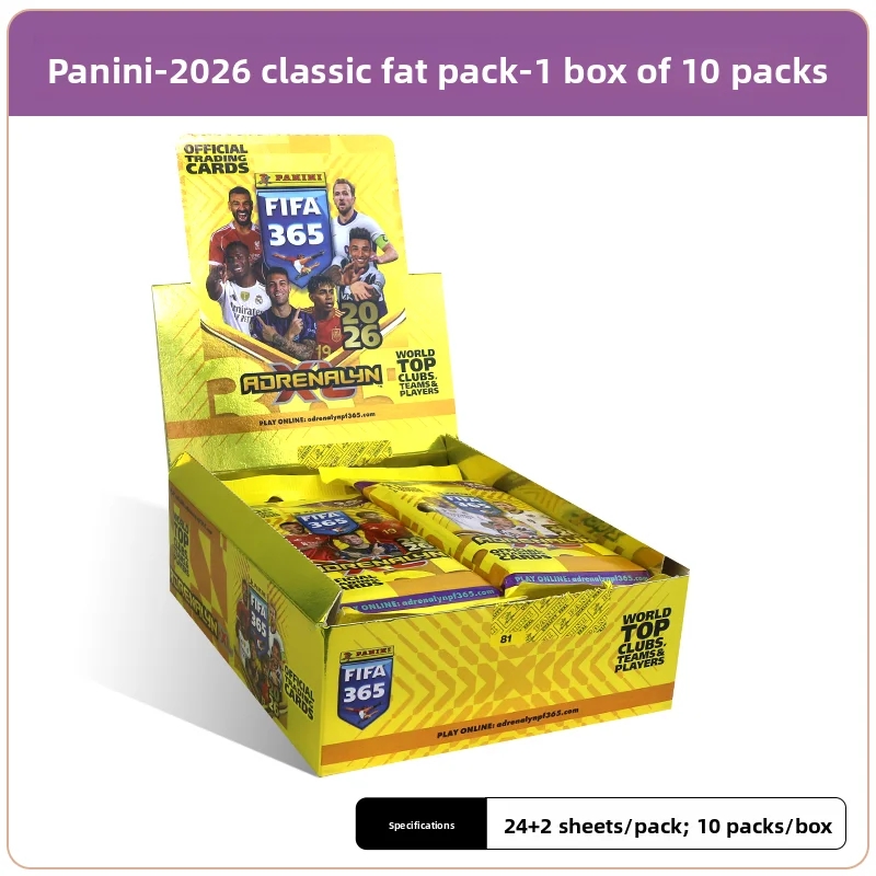 파니니 2026 FIFA365 공식 골드 카드 킬리안 음바페 & 라민 야말 듀얼 스타 사인 수집가용  02 26 1 box 10 packs