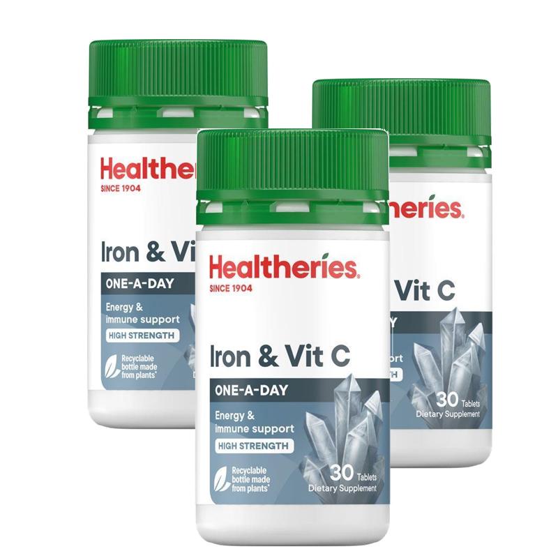 헬씨리스 철분 비타민C Healtheries Iron & Vit C 30정 3개
