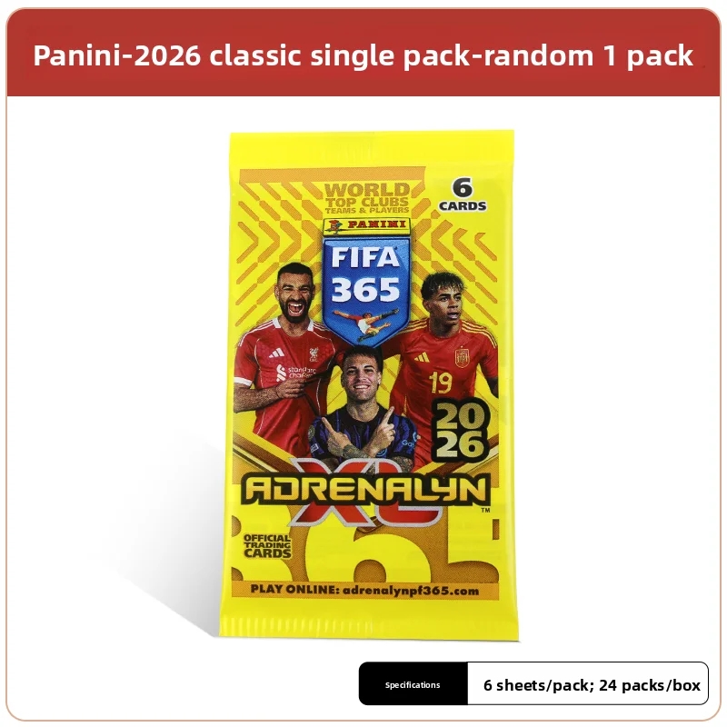 파니니 2026 FIFA365 공식 골드 카드 킬리안 음바페 & 라민 야말 듀얼 스타 사인 수집가용  03 26 1 pack 6 sheets