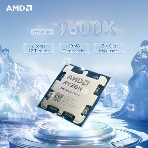 새로운 AMD Ryzen 5 9600X R5 9600x 6코어 12스레드 5.4GHz CPU 프로세서 4NM L3=32M TDP 65W 소켓 AM5 DDR5 (쿨러 미포함)