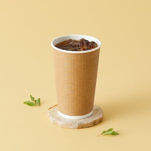 480ml (16온스) 3중 단열 종이컵 엠보싱 크라프트 500개