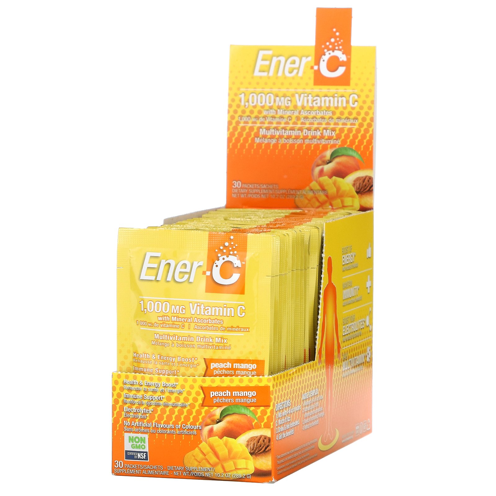 이너씨 Vitamin <b>C</b> 멀티 <b>비타민</b> 종합 드링크 <b>피치 망고</b> <b>1000mg</b> 30팩 Peach Mango