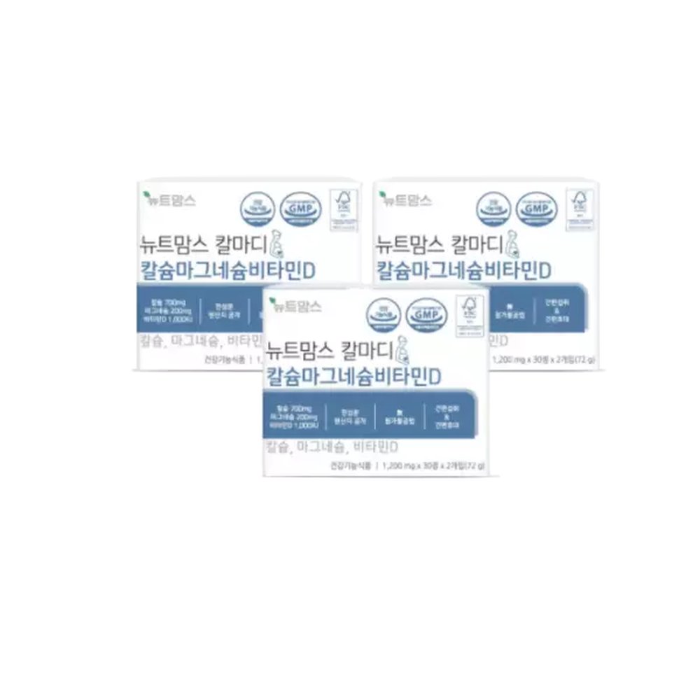 뉴트맘스 칼마디 칼슘 마그네슘 비타민D 성인 30정 X6 BNS 6개