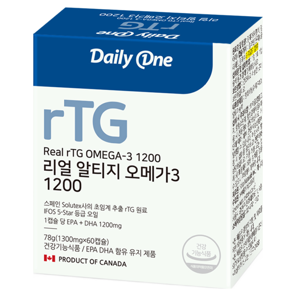 데일리원 리얼 알티지 오메가3 1200 60캡슐 60정 78g 1개