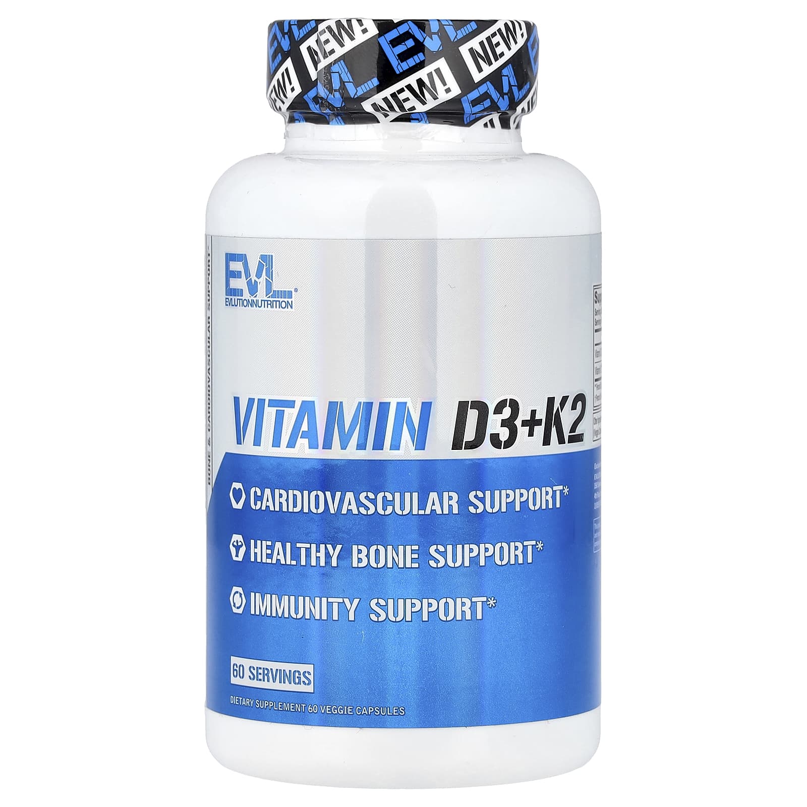 EVLution Nutrition 비타민D3 플러스 K2 베지캡슐 60정 5개