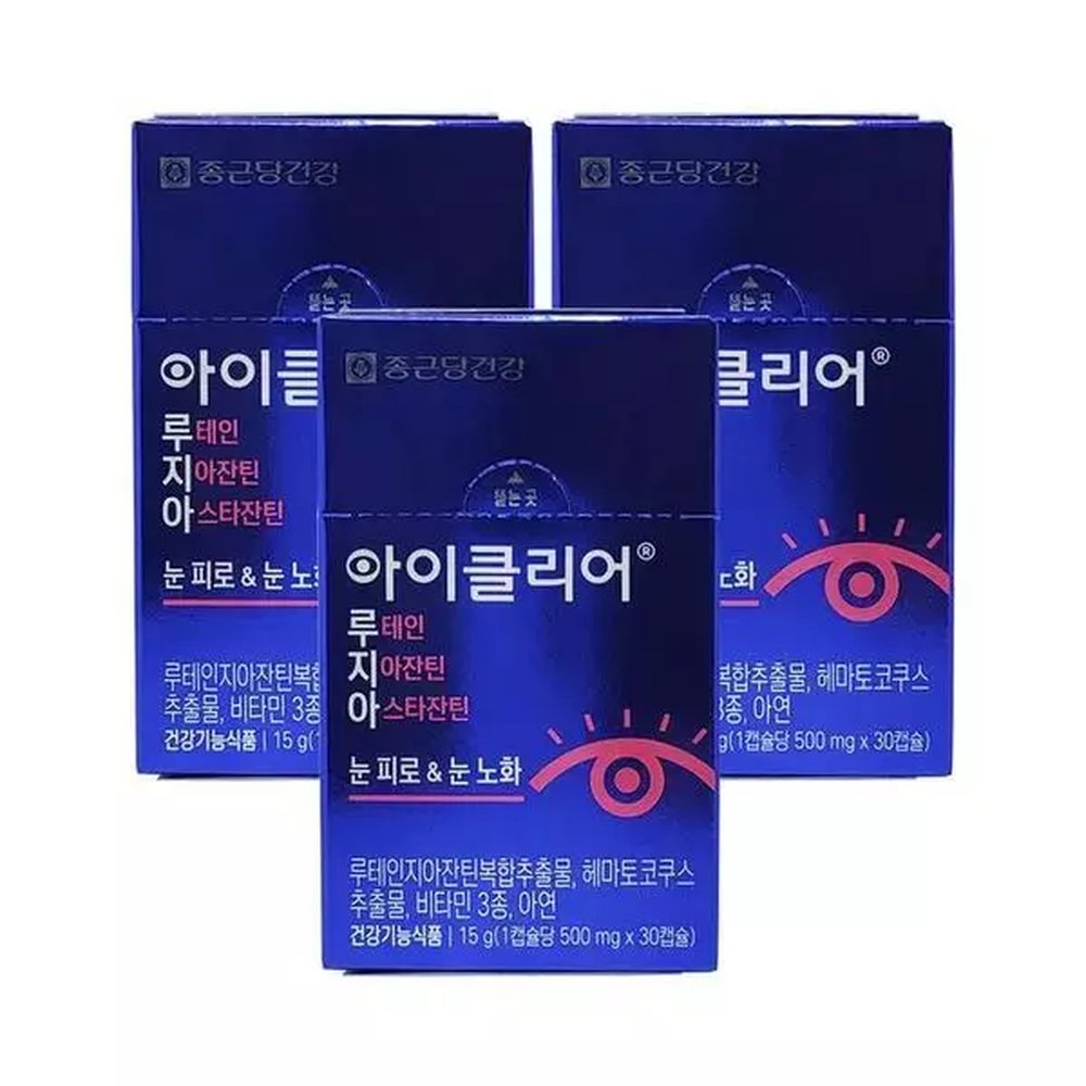 /기타아이클리어 루테인 지아잔틴 아스타잔틴 500mg x 30캡슐 3개 Ss 30정