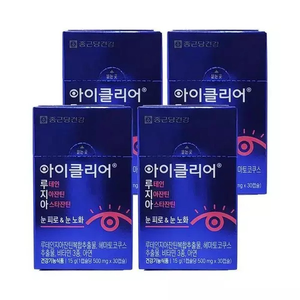 /기타아이클리어 루테인 지아잔틴 아스타잔틴 500mg x 30캡슐 4개 Ss 30정