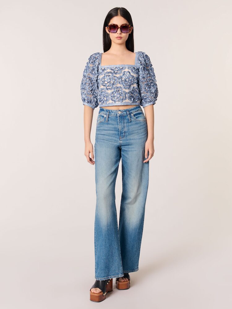 [마쥬] Floral Organza Top - Blue 로열 블루 MJ5360S10N