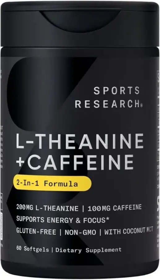 Sports Research L-<b>테아닌 카페인</b> 60 소프트젤