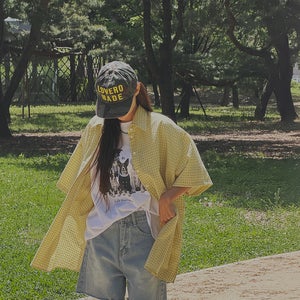 체크린넨반팔셔츠-nb