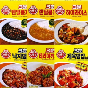 3분즉석짜장 카레 하이라이스 제육