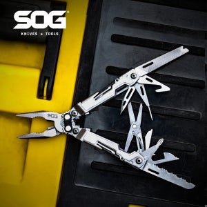 SOG PowerPint 멀티툴(18개 도구 포함) 펜치 접이식 칼, 접이식 다기능 수공구, 휴대용 캠핑 용품 EDC