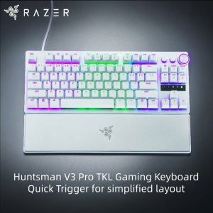 레이저 헌츠맨 V3 프로 TKL 텐키리스 아날로그 광학 스위치 기계식 게이밍 키보드 유선 87키 RGB