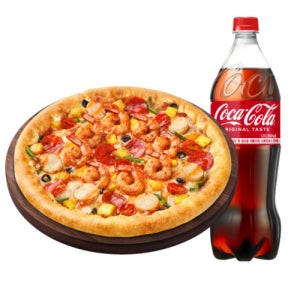 씨푸드킹 치즈크러스트M + 콜라 1.25L