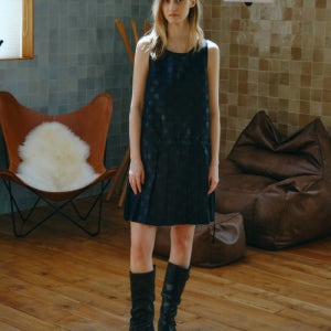 [마이스] POLKA DOT PLEATED MINI DRESS / BLACK 202623