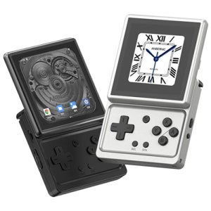 [ZX샵] ANBERNIC 안버닉 RG Rotate 레트로 휴대용 게임 콘솔 3.5인치 미니 휴대용 게임기  실버-(3GB+32GB+128G TF)