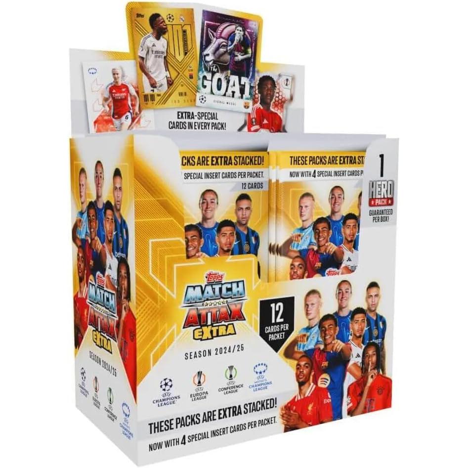 Topps Match Attax 24/25 Extra - 전체 상자 24 팩 (288 카드) 디스플레이 포함