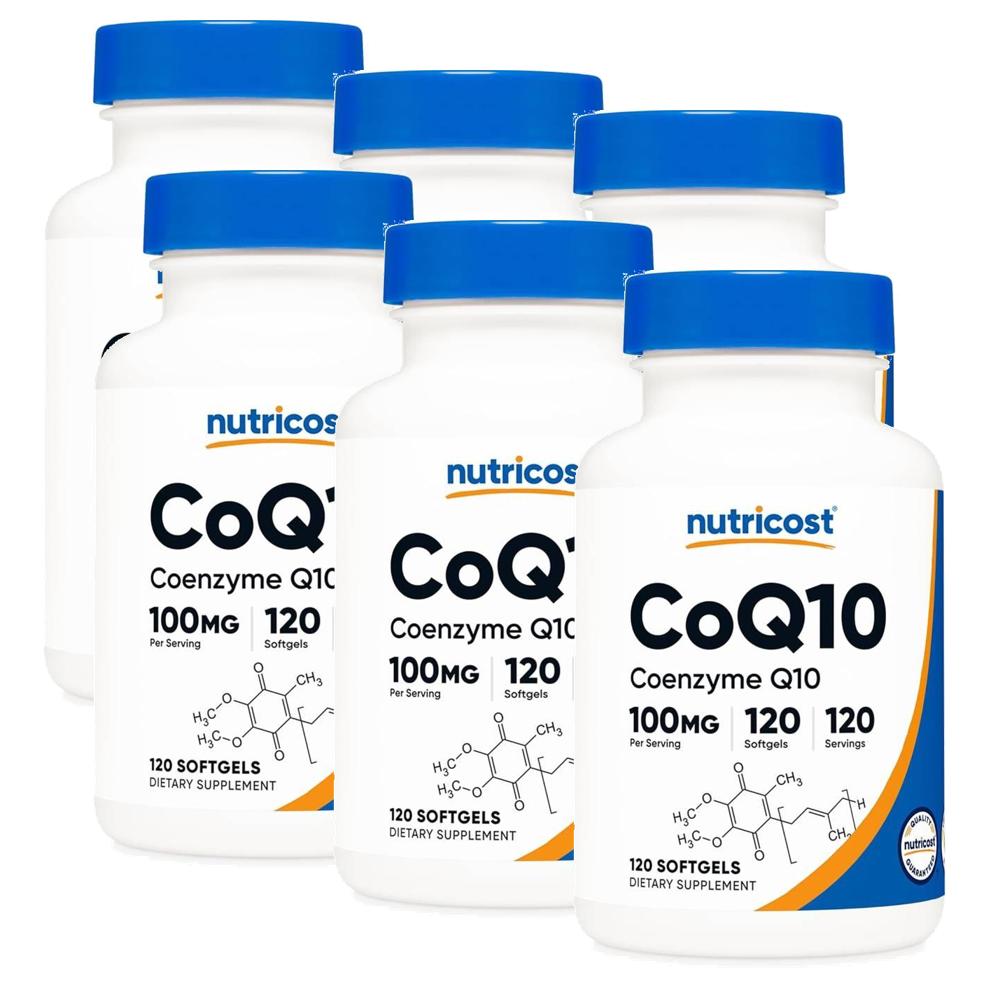 뉴트리코스트 코큐텐 코엔자임 Q10 100mg 소프트젤 Nutricost CoQ10 6개 120정