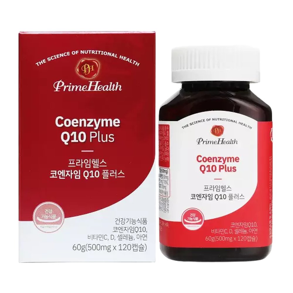 프라임헬스 코엔자임Q10 플러스 500mg x 120 캡슐 코큐텐 코앤자임큐텐 하루1알 3개월분 1개 120정