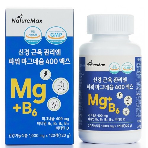 건강식품 보조식품 신경 근육 관리엔 파워 마그네슘 400 맥스 120정 KS 1개 1정