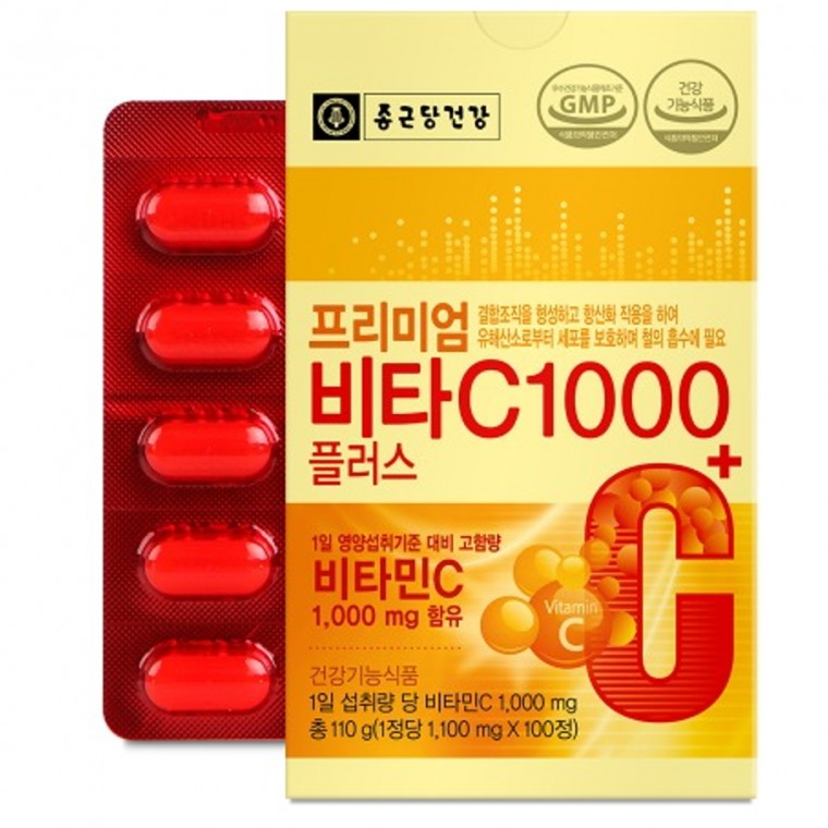 종근당건강 프리미엄 비타C1000 플러스 1 100mg x 100정 1개 1정