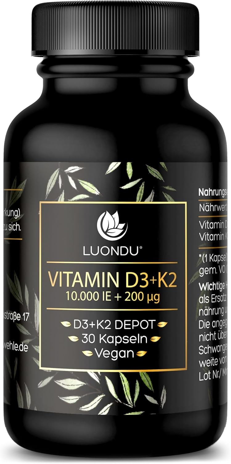 루온두 비타민 D3 10000 IU 비타민 K2 MK7 200mcg 30캡슐 30정 1개