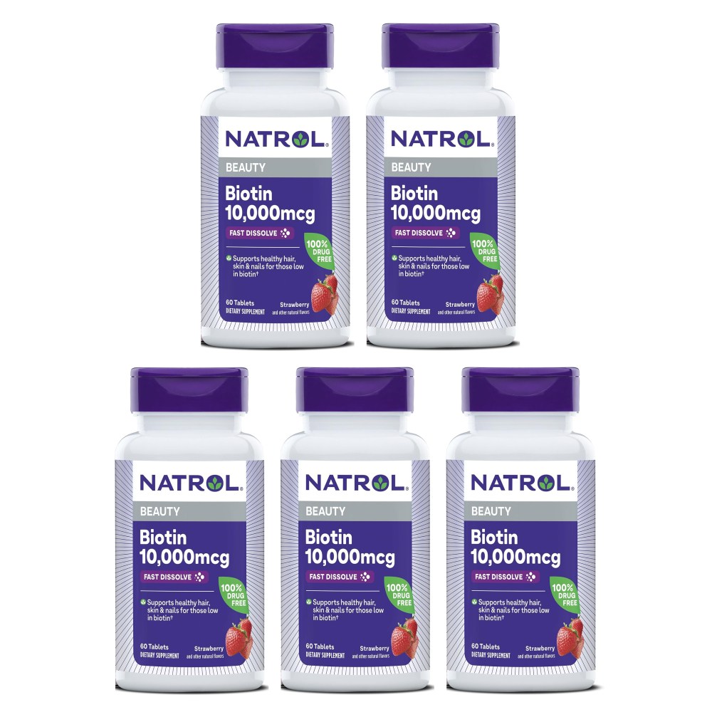 나트롤 비오틴 딸기맛 10000mcg 60개입 5개
