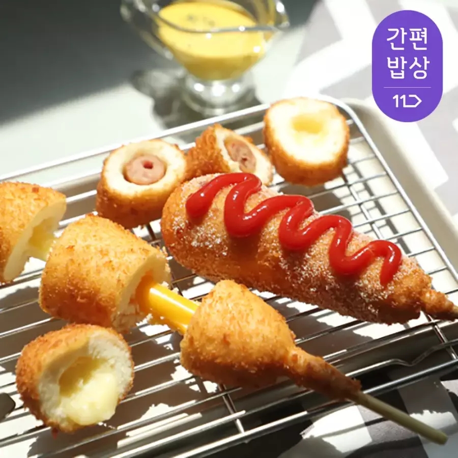 올바르고반듯한 크런치 핫도그