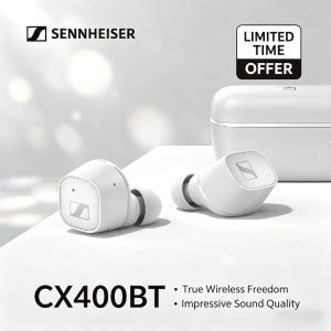 2026 오리지널 젠하이저 CX 400BT 트루 무선 이어버드 액티브 노이즈 캔슬링 블루투스 5.1 aptX HiFi IPX4 스포츠 헤드폰